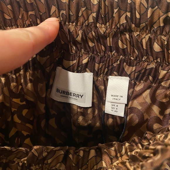 Burberry Brown Silk Seighford Monogram Trousers - Picture 9 of 9